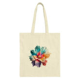 Floral Tote Bag, Colorful Flower Design, Aesthetic Shopping Bag, Reusable Grocery Bag, Everyday Carry Bag, Gift for Her, Trendy Tote - Tawshia